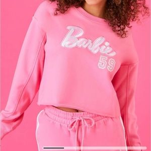 Barbie Crop Hoodie Forever 21 Medium NEW 💗